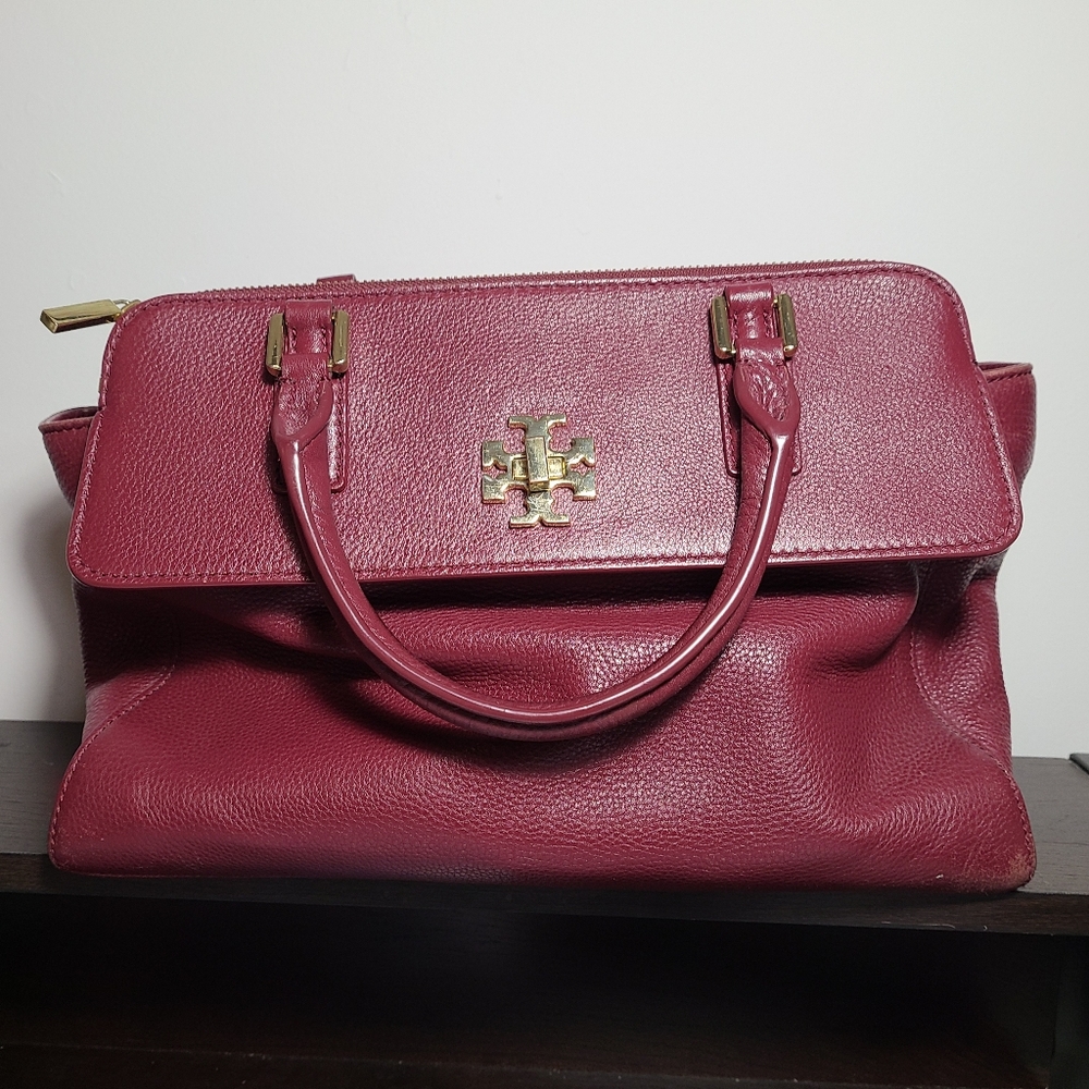Tory Burch Red Wine Satchel - Multi Pocketed